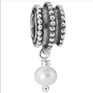 Pandora discontinued hanging pearl charm